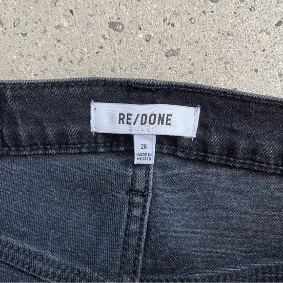 Re/Done NWT Washed Black Comfort Stretch 70s Straight Denim Jean - Picture 8 of 15
